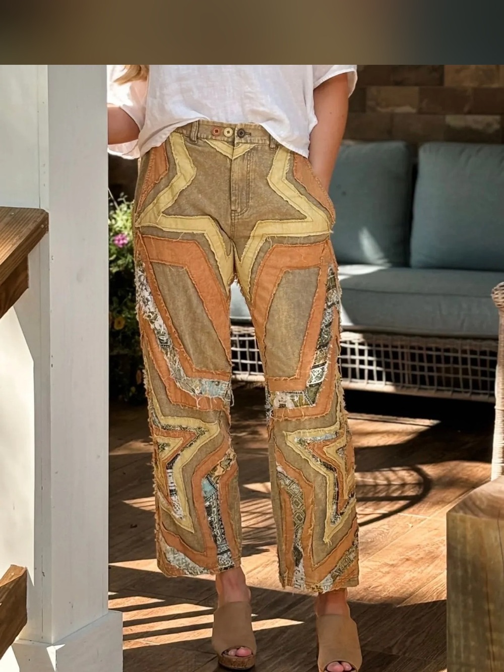 Oli and Hali washed Star Patch Pants